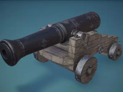 Cannon old Low-poly 3D model purchase
