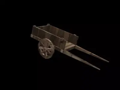 bullock cart 3D model