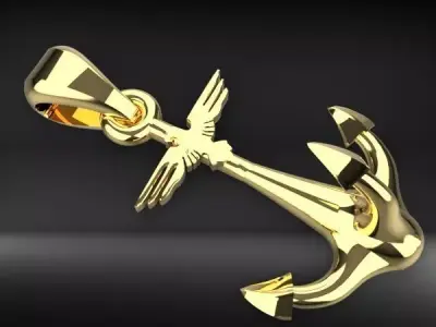 GRAPNEL ANCHOR PENDANT 3D print model