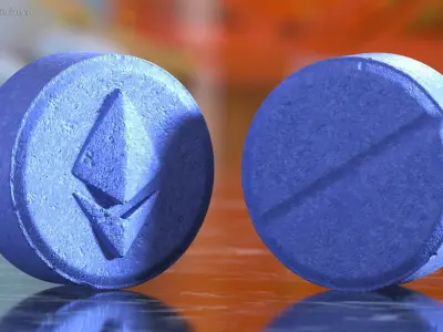Ecstasy Pill with Ethereum Symbol 3D model
