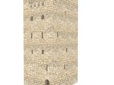 Medieval tower - low poly model with interior Free 3D model