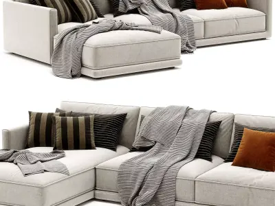 Braxton 2 Piece Sectional Cobblestone Jute 3D model