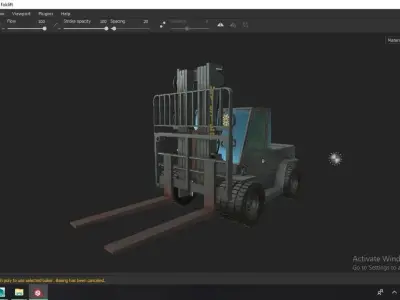 Forklift game ready low poly PBR model Low-poly 3D model
