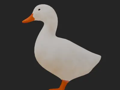 White Duck Free low-poly 3D model