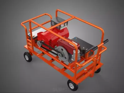 MOBILE BACKUP DIESEL GENSET POWER GENERATOR SET BATTERY SYSTEM 3D model
