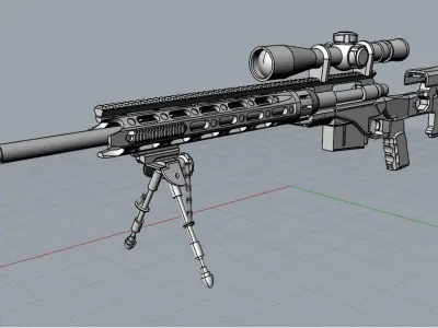 M2010 Enhanced Sniper Rifle rough model 3D model