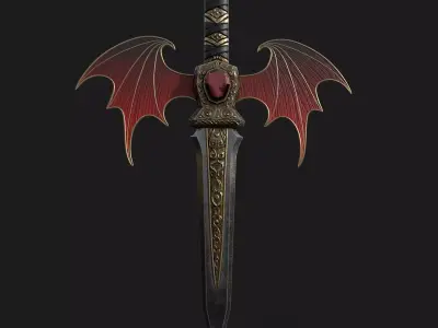 Crimson Vamp Dagger Low-poly 3D model