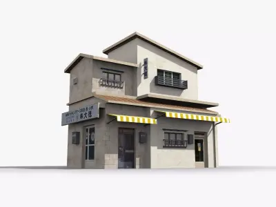 Japanese House x12 Low-poly 3D model