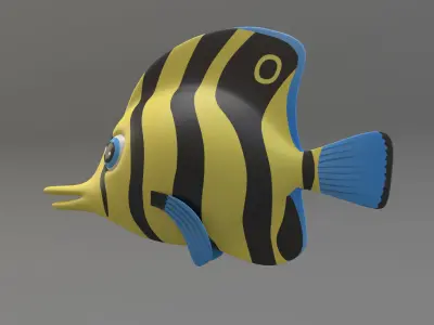 Cartoon Fish Low-poly 3D model 2
