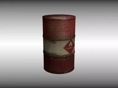 oil-drum old rusty canister Free low-poly 3D model