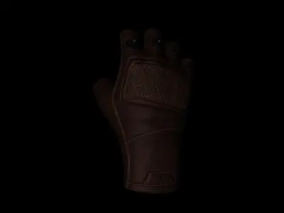  Leather Cyberpunk Gloves  Free 3D model