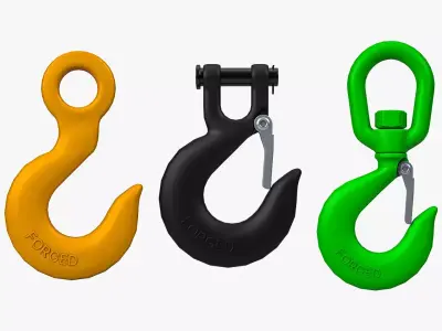 Lifting Hooks Collection 3D Model Pack