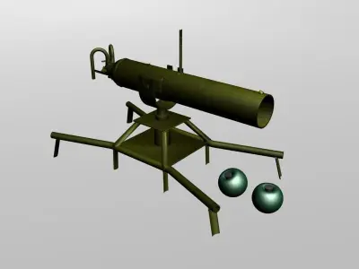 Russian 125mm Ampulomet Cannon 1941 3D model