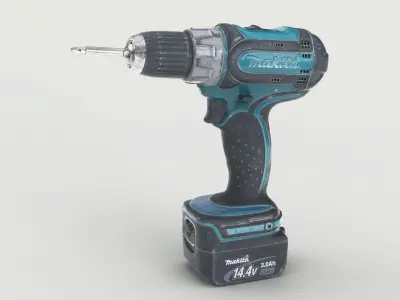 Drill Electric Used Makita Low-poly 3D model