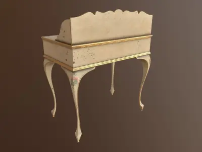 Writing-table victorian writing desk with drawers Free low-poly 3D model