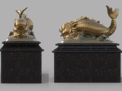 Ao Fish sculpture 3D model purchase