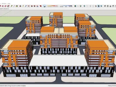 Sketchup Commercial Complex CC1 3D model