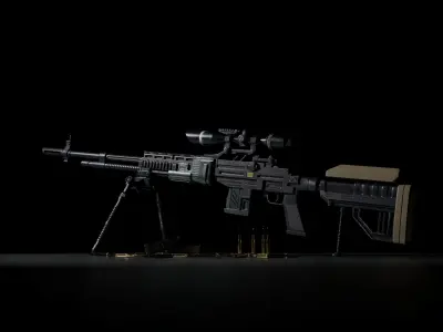 MKS 56X Sniper Rifle Low-poly 3D model