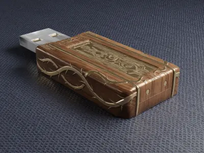 Vintage memory card Low-poly 3D model