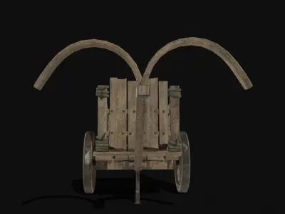 CHARIOT CART CAR WAGON TRAILER HORSE CARRIAGE HARNESS COLLECTION Low-poly 3D model