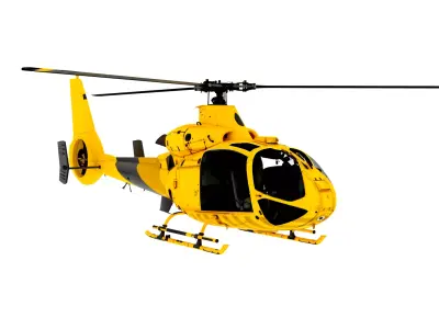 SA 341 Gazelle Rigged Military Helicopter 3D Model  3D model