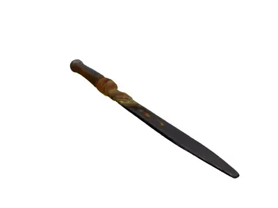 Worn Rusty Survival Machete Low-poly 3D model