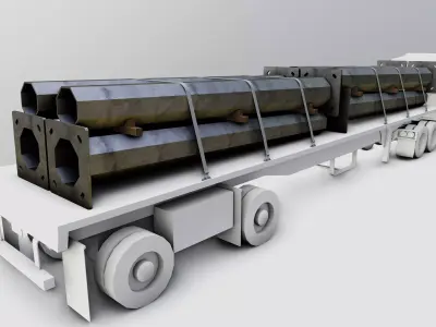 CARGO MODELS FOR TRUCK TRAILER-Polygon Pole Type-2 3D model