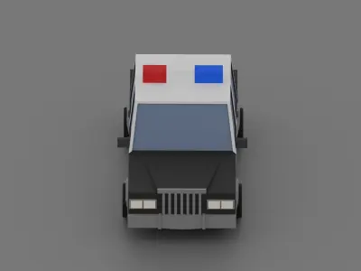 Police car Low-poly 3D model