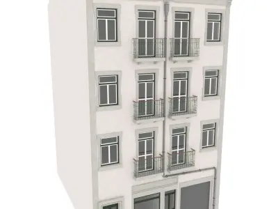 Building Lisbon  Vray and Corona Low-poly 3D model