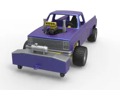 Pulling truck 4wd Scale 1 to 25 3D print model purchase