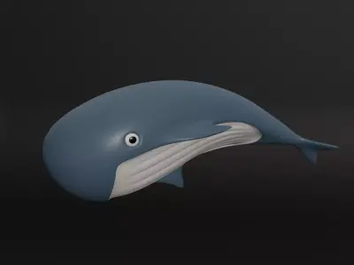 Whale Free low-poly 3D model