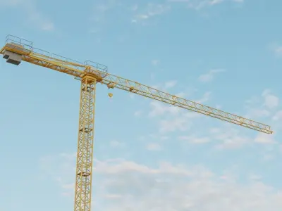 Flat Top Tower Crane 5 - Construction Crane 3D model