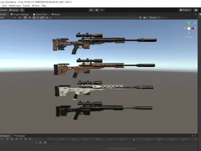 Sniper Ares Reminghton Lowpoly Free low-poly 3D model