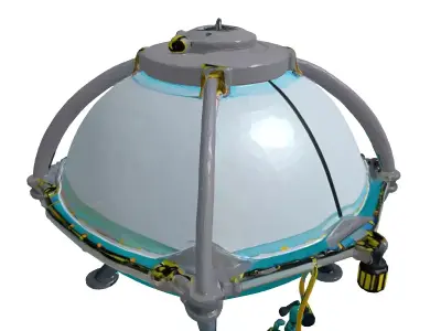 Futuristic Spherical Aquarium Habitat 3D model