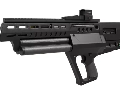 3D Model Bullpup Shotgun - Tactical Close-Quarter Weapon 3D model