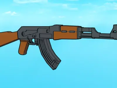 AK-47 Anime Style Low-poly 3D model