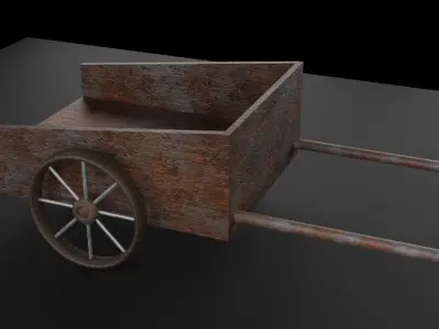 Halloween Dirty Cart 3D model Free low-poly 3D model
