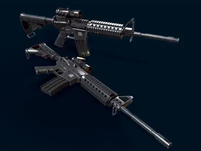 Rapid Fire Gun Low-poly 3D model
