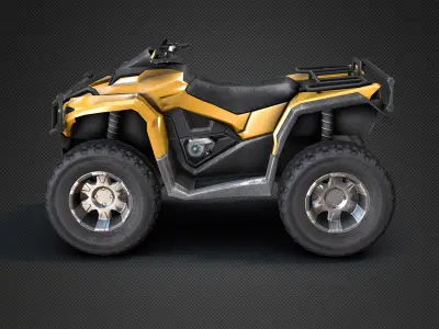 ATV Four-Wheeler Vehicle Low-Poly Low-poly 3D model