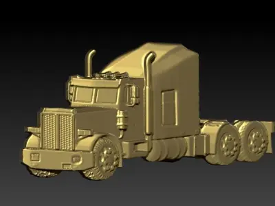 Hollow Semi Trailer Truck Pendant Necklace Jewelry 3D print model