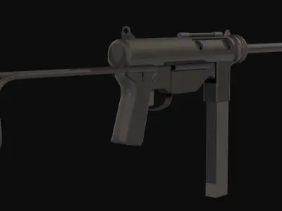 M3 Grease Gun Low Poly Low-poly 3D model
