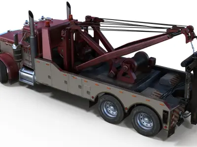 Peterbilt 359 wrecker Low-poly 3D model