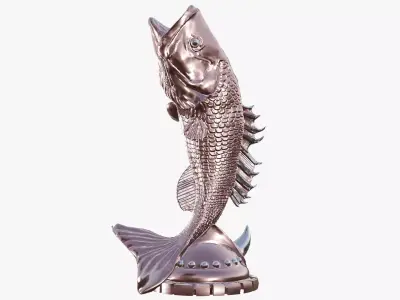 Fish statue Low-poly 3D model