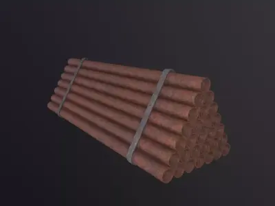 Industrial Pipes 3D Model Low-poly 3D model