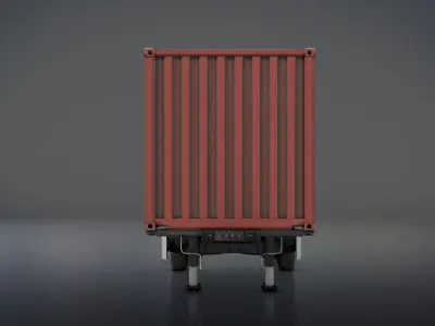 Semi-Trailer Container Low-poly 3D model