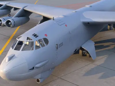 Boeing B52 Stratofortress Strategic Bomber Rigged 3D model
