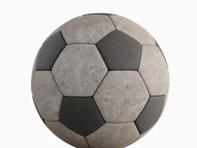 Old Leather Soccer Ball 02 3D model