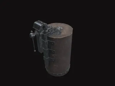 Medieval Leg Vice Low-poly 3D model