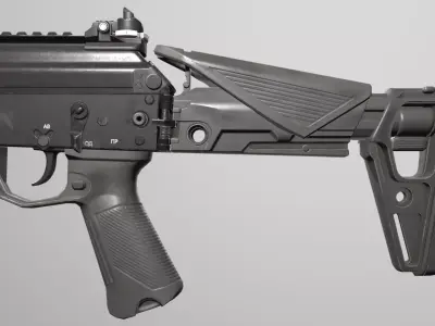 AK-12m1 Assault rifle Low-poly 3D model