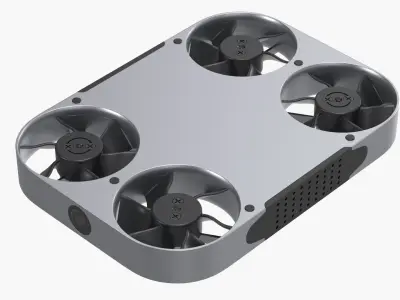 Compact Selfie Drone Silver Black 3D model